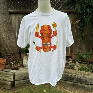 808 Street Grindz Aloha White Port & Company T-shirt Men's size 2XL